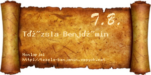 Tézsla Benjámin névjegykártya